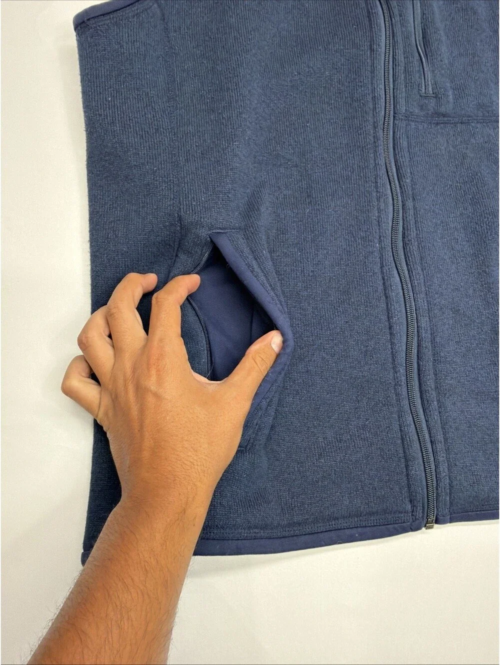 Patagonia Vest Jacket Mens Large  Navy Fleece Better Sweater Full Zip Athleisure